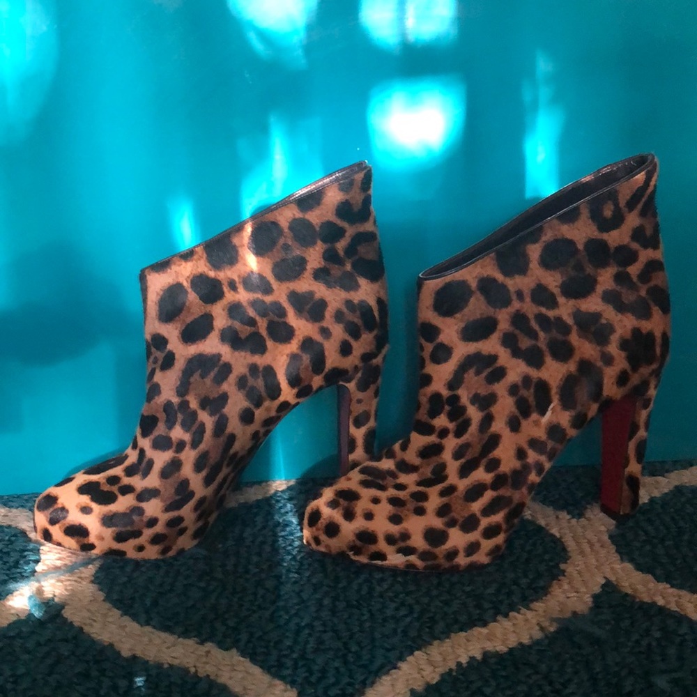 Christian Louboutin Leopard Print Boots/Booties